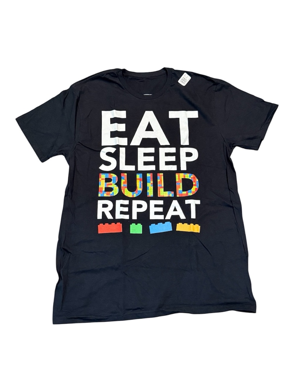 Black 'Eat Sleep Build Repeat' Graphic Tee